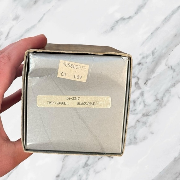 Christian Dior Vintage Black and Natural Leather Trim Pouch with Box NWOT - Picture 7 of 7